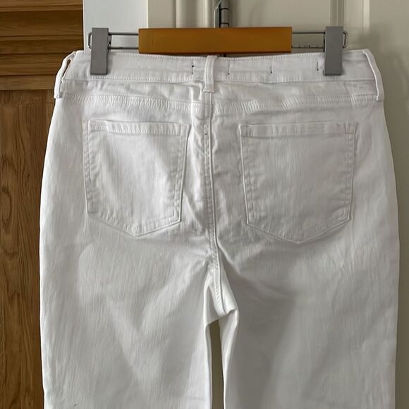 NEW NYDJ Sheri side slit slim ankle jeans in optic white 4 nwot - Picture 9 of 11